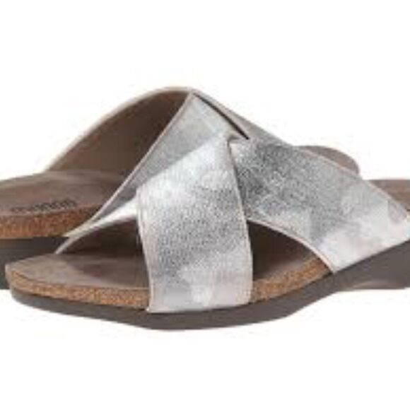 Munro Gia Silver Camo Mules Slides Size 6.5 - Picture 2 of 8